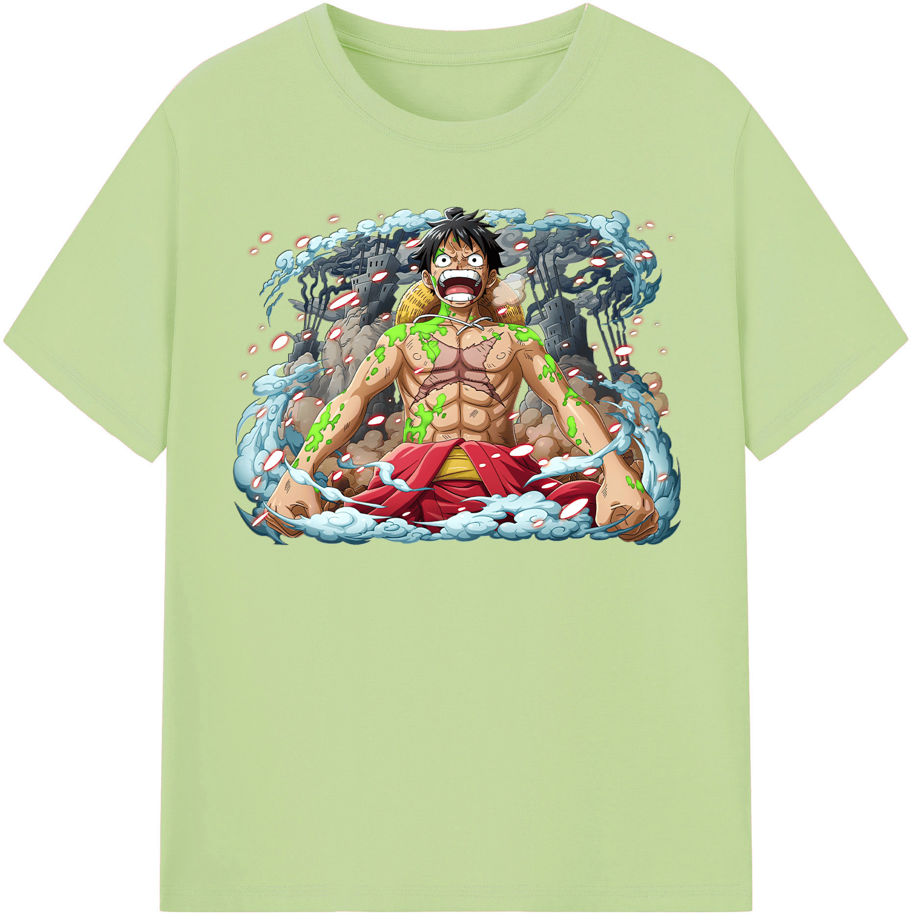 ワンピース モンキー・D・ルフィ ONE PIECE Monkey D. Luffy 綿100％半袖Tシャツ（フロントプリント）